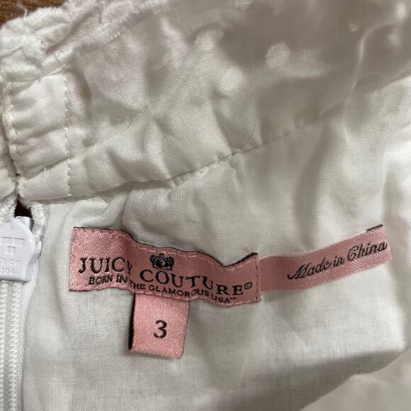 Juicy Couture White Lace Eyelet Dress Little Girls Size 3 Layered Ruffles - Picture 6 of 8